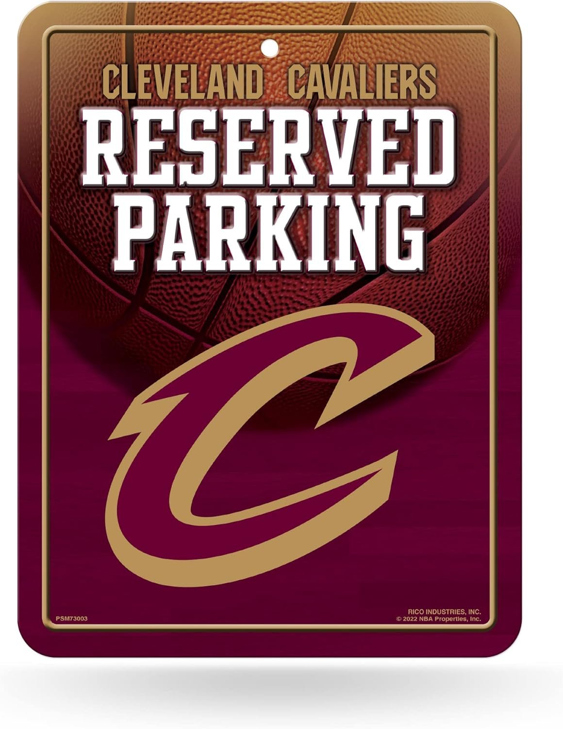 Cleveland Cavaliers Metal Wall Parking Sign, 8.5x11 Inch, Great for Man Cave, Bed Room, Office, Home Decor