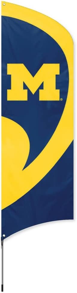 University of Michigan Wolverines Tailgating Flag Kit 8.5 x 2.5 feet with Pole