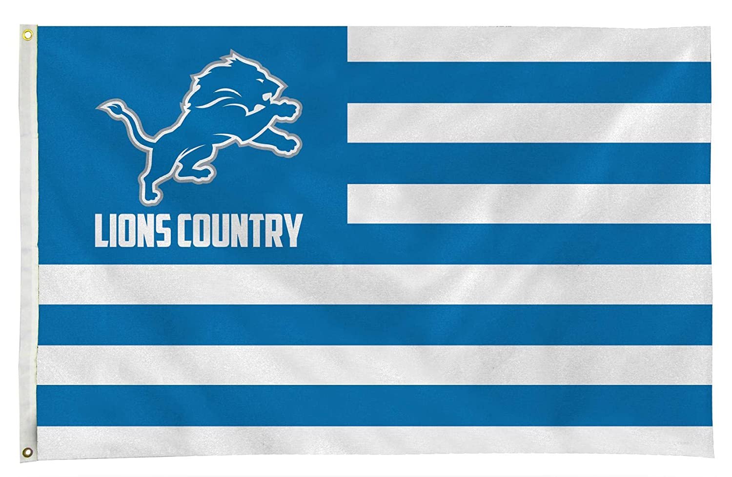 Detroit Lions Premium 3x5 Feet Flag Banner, Country Design, Metal Grommets, Outdoor Use, Single Sided