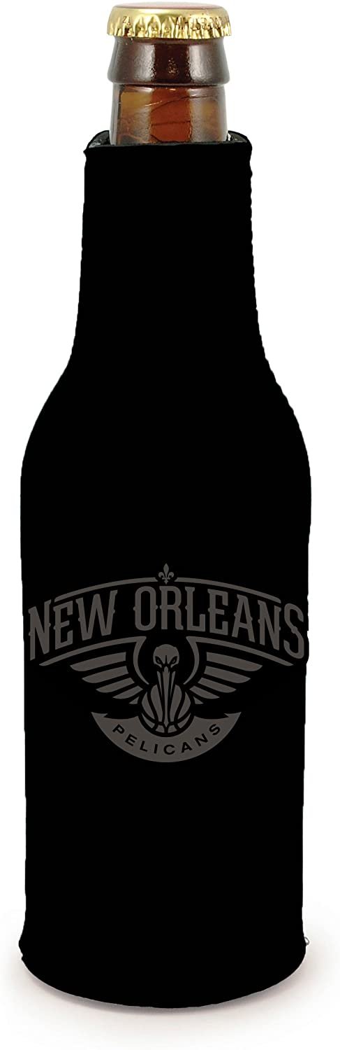 New Orleans Pelicans 2-Pack Zipper Bottle Tonal Black Beverage Insulator Neoprene Holder Cooler Basketball
