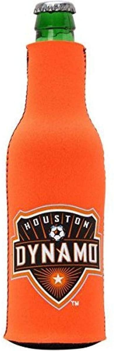 Houston Dynamo MLS 16oz Drink Zipper Bottle Cooler Insulated Neoprene Beverage Holder, Logo Design