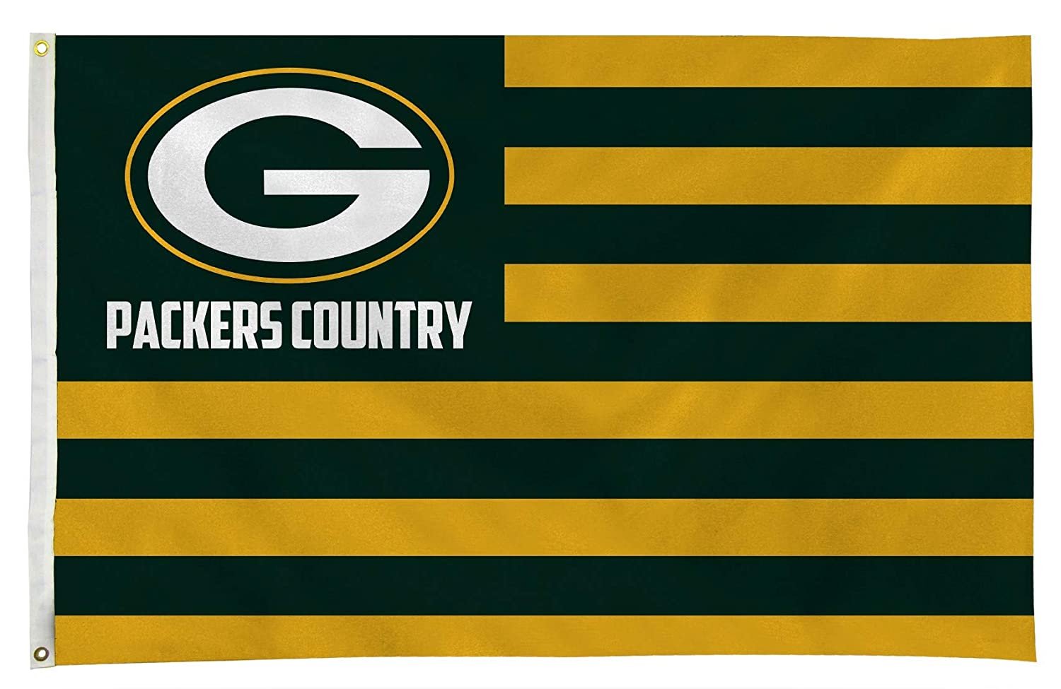 Green Bay Packers Premium 3x5 Feet Flag Banner, Country Design, Metal Grommets, Outdoor Use, Single Sided