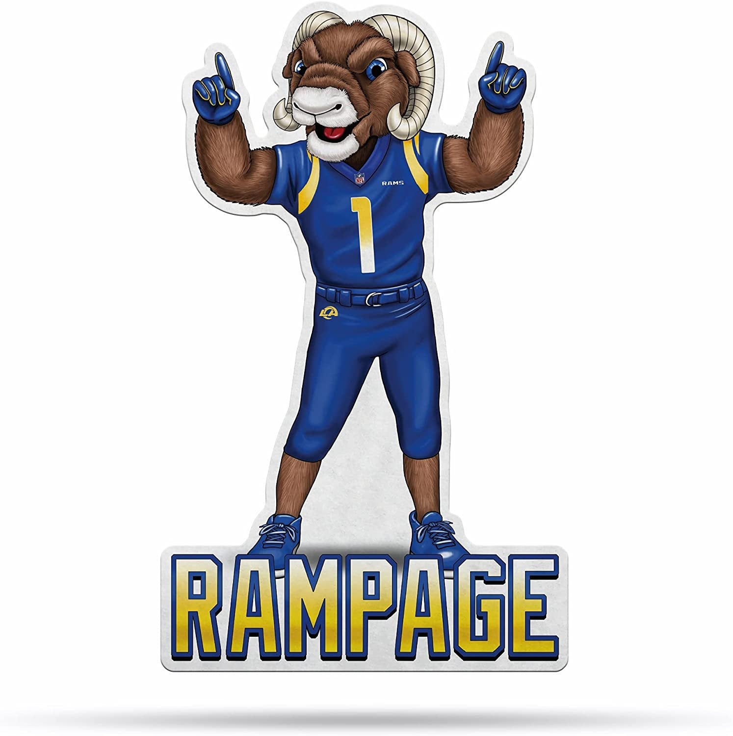 Los Angeles Rams Shape Cut Mascot Pennant 18 Inch Soft Felt Material