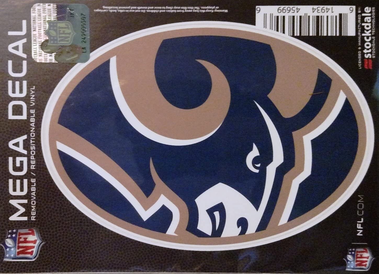 Los Angeles Rams MEGA LOGO Design 5" Decal Repositionable Vinyl Oval Sticker NFL Football