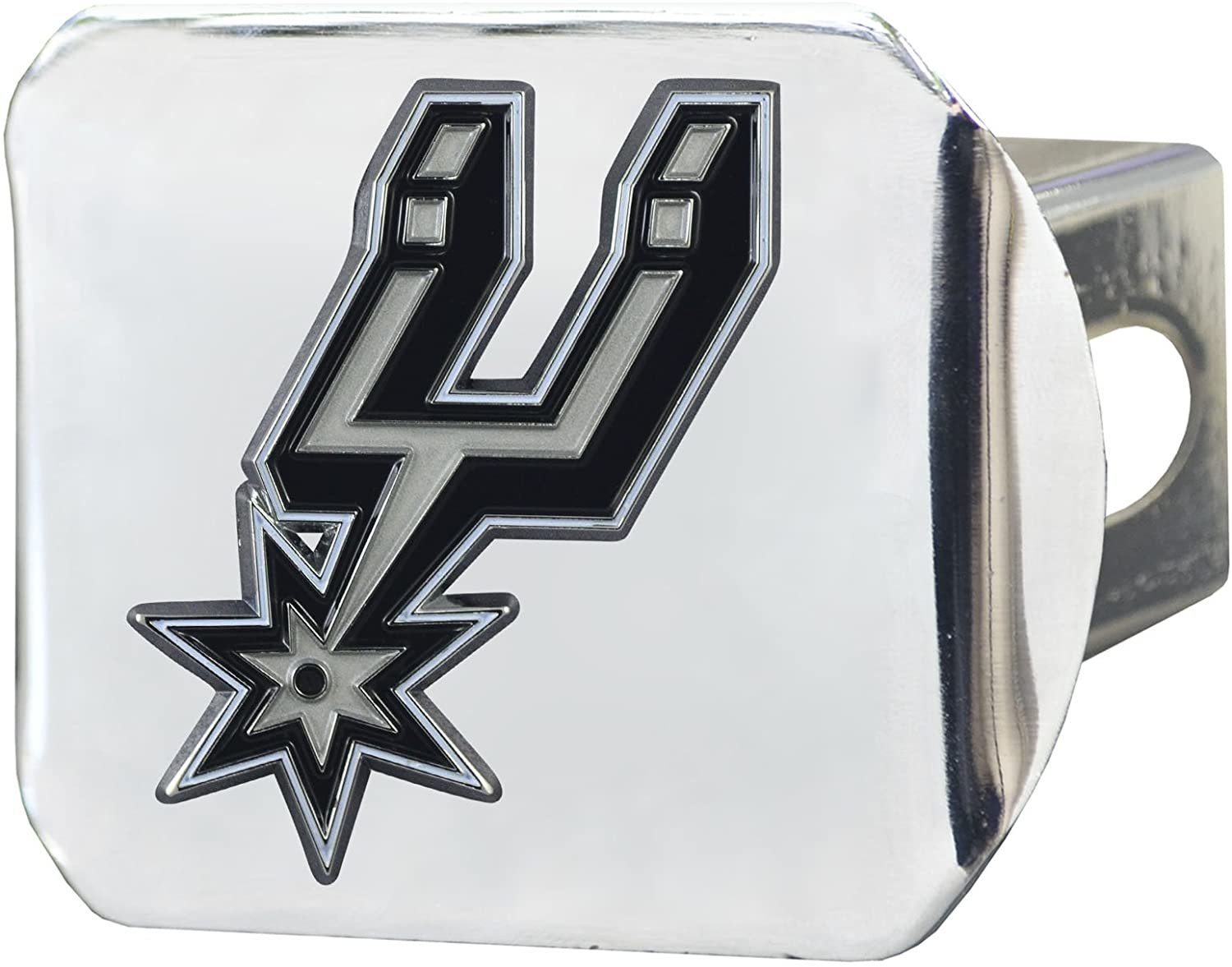 San Antonio Spurs Hitch Cover Solid Metal with Raised Color Metal Emblem 2" Square Type III