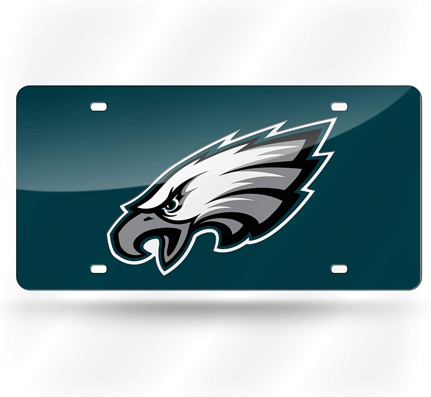 Philadelphia Eagles Premium Laser Cut Tag License Plate, Mirrored Acrylic Inlaid, 6x12 Inch