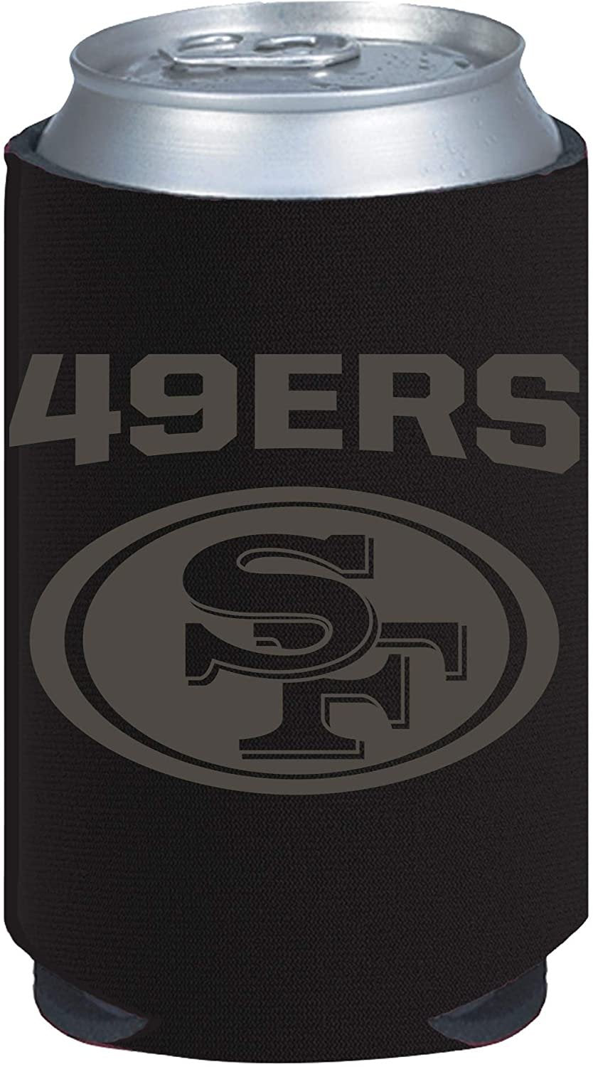 San Francisco 49ers 2-Pack Tonal Black CAN Beverage Insulator Neoprene Football