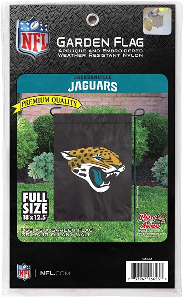 Jacksonville Jaguars Premium Garden Flag Banner Applique Embroidered 12.5x18 Inch