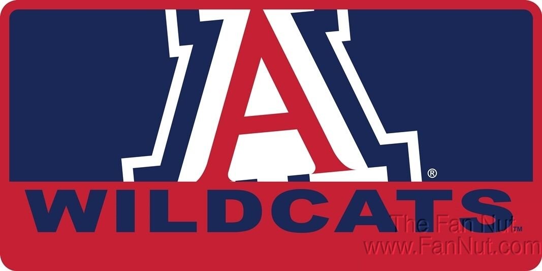 University of Arizona Wildcats Laser Tag License Plate, Mega Logo, Mirrored Acrylic, 12x6 Inch