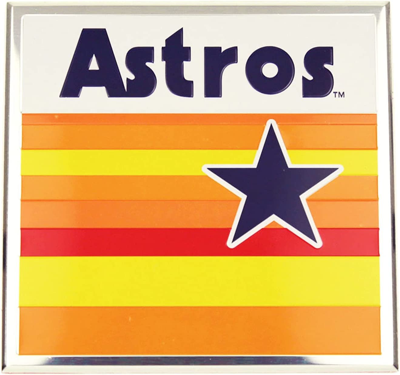 Houston Astros Auto Emblem Aluminum Metal Embossed Retro Logo Flag Design