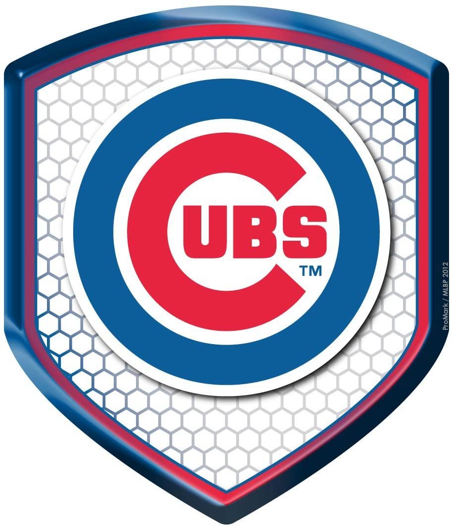 Chicago Cubs High Intensity Reflector, Shield Shape, Raised Decal Sticker, 2.5x3.5 Inch, Home or Auto, Full Adhesive Backing