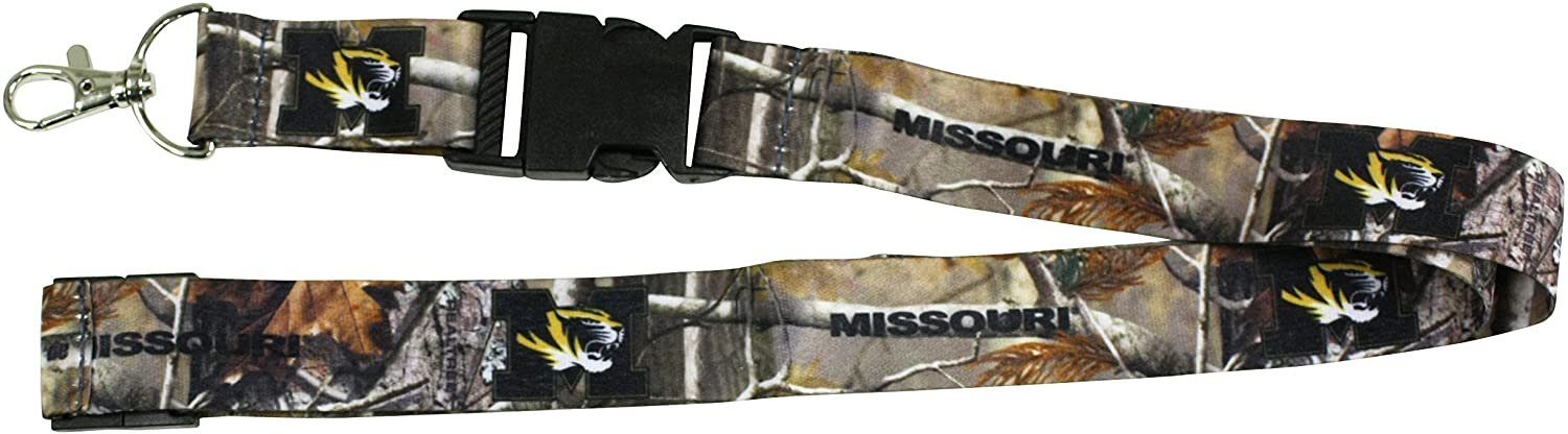 University of Missouri Tigers Camo Lanyard Keychain Double Sided Breakaway Safety Design Adult 18 Inch