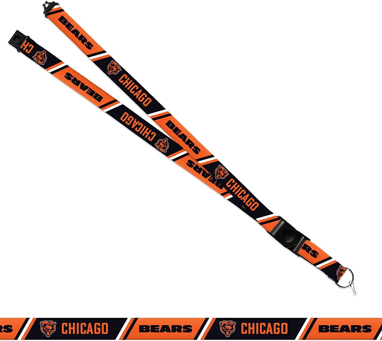 Chicago Bears Lanyard Keychain Double Sided Breakaway Safety Design Adult 18 Inch