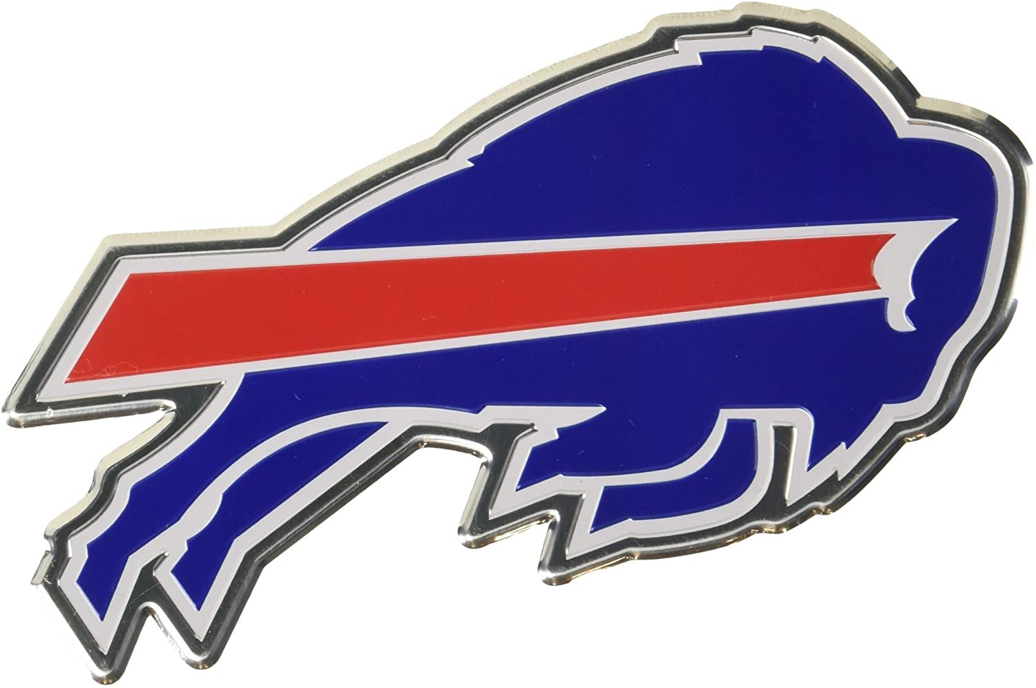 Buffalo Bills Auto Emblem, Aluminum Metal, Embossed Team Color, Raised Decal Sticker, Full Adhesive Backing