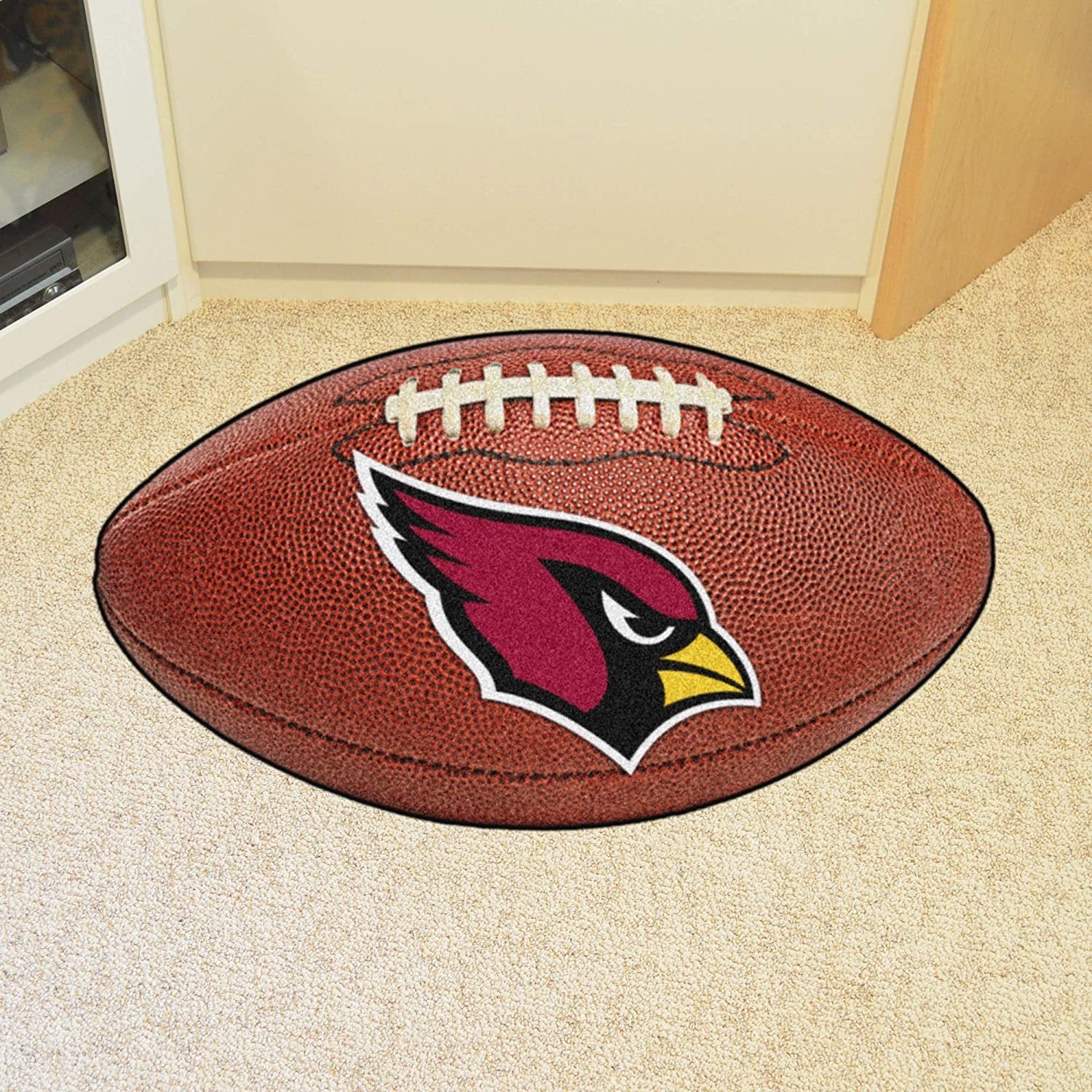 Arizona Cardinals Floor Mat Area Rug, 20x32 Inch, Non-Skid Backing, Football Design