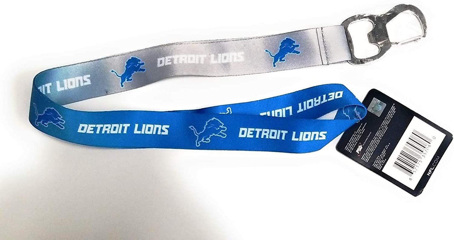 Detroit Lions Ombre Style Premium Lanyard Keychain Double Sided Breakaway Safety Design Adult 18 Inch