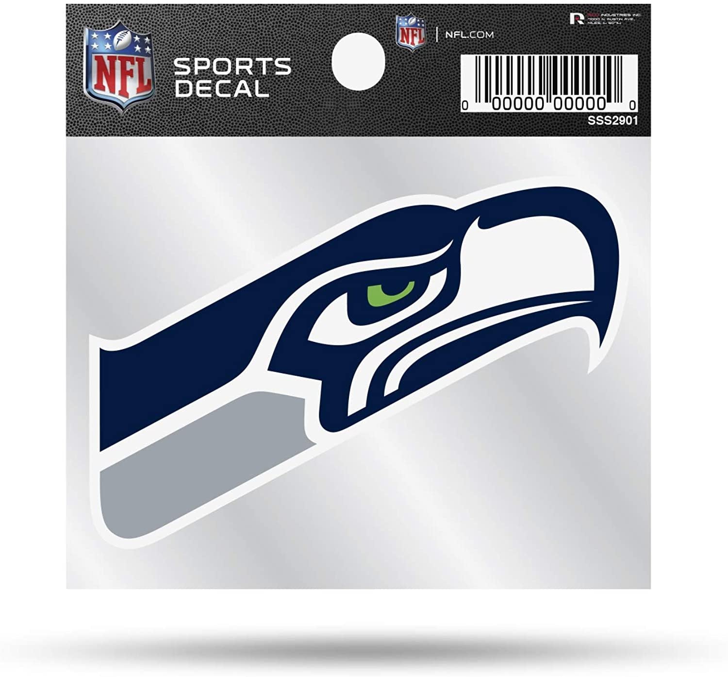Seattle Seahawks 4x4 Inch Die Cut Decal Sticker, Primary Logo, Clear Backing