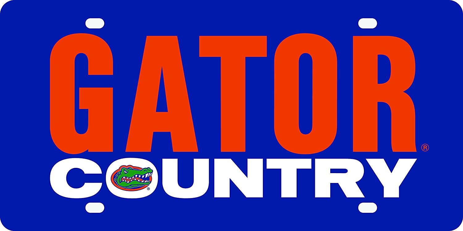 University of Florida Gators Premium Laser Cut Tag License Plate, Country Design, Mirrored Acrylic Inlaid, 6x12 Inch