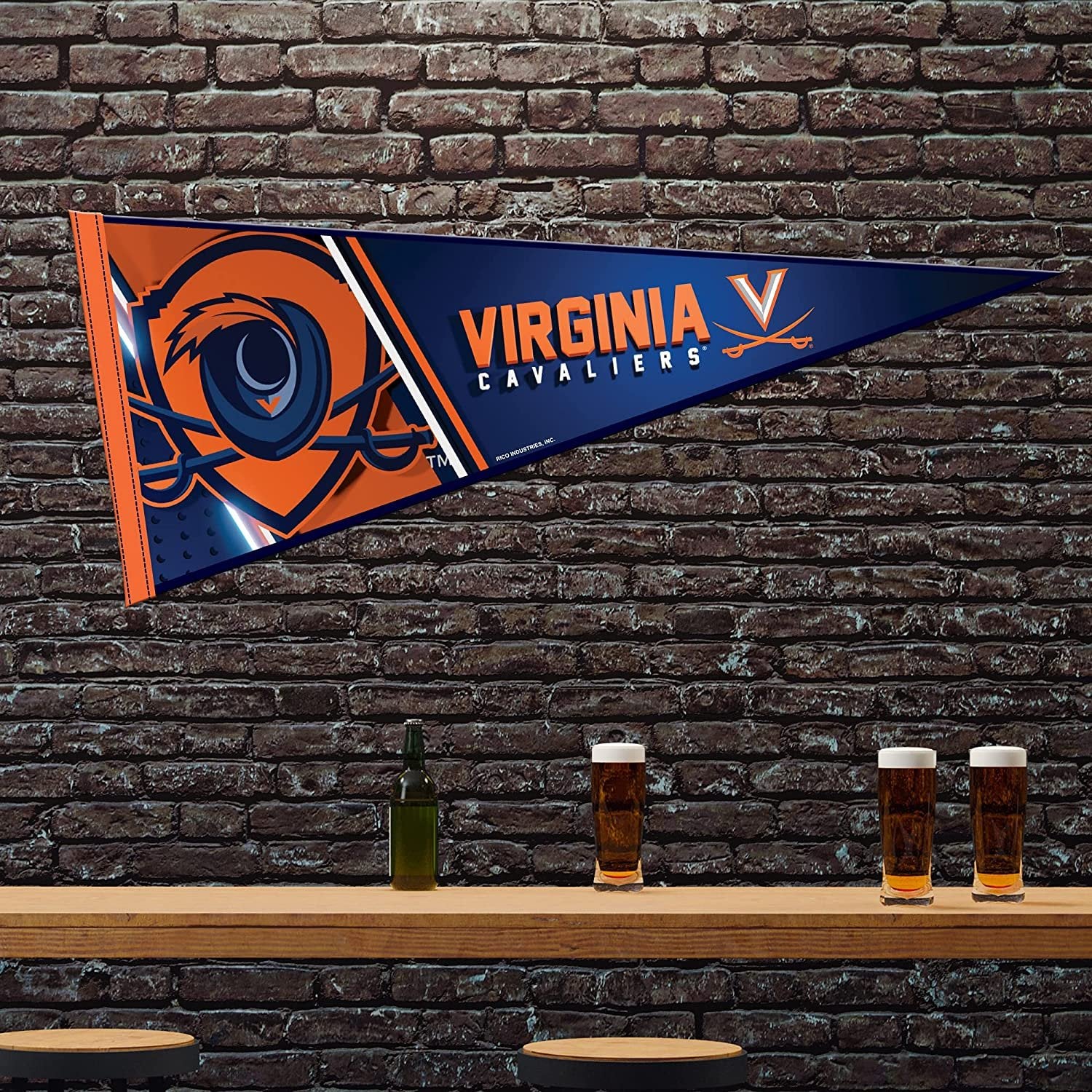 University of Virginia Cavaliers Soft Felt Pennant, Primary Design, 12x30 Inch, Easy To Hang