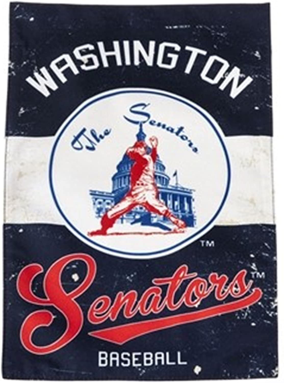 Washington Nationals Senators Premium Vintage Retro Design 2-Sided Garden Flag House Linen Banner Baseball