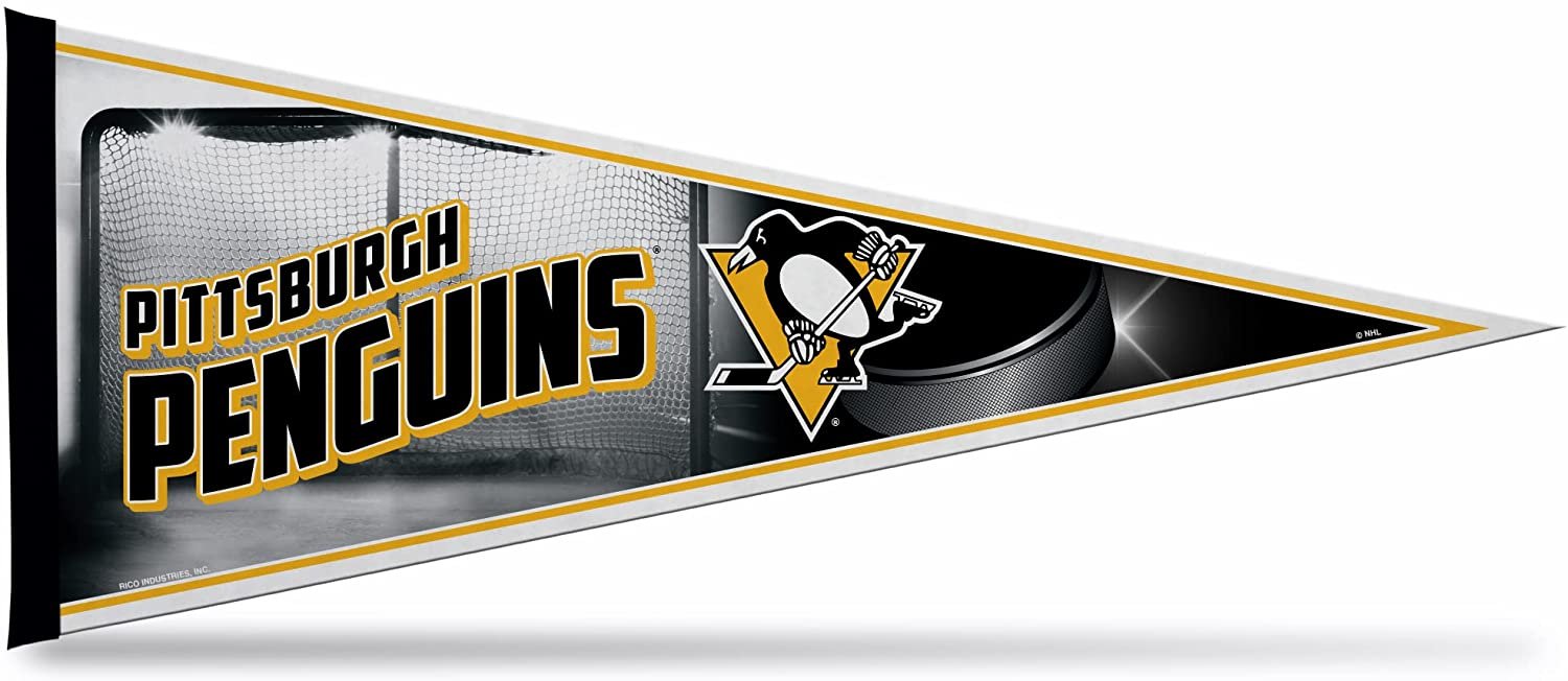 Pittsburgh Penguins Felt Pennant 12x30 Puck Design