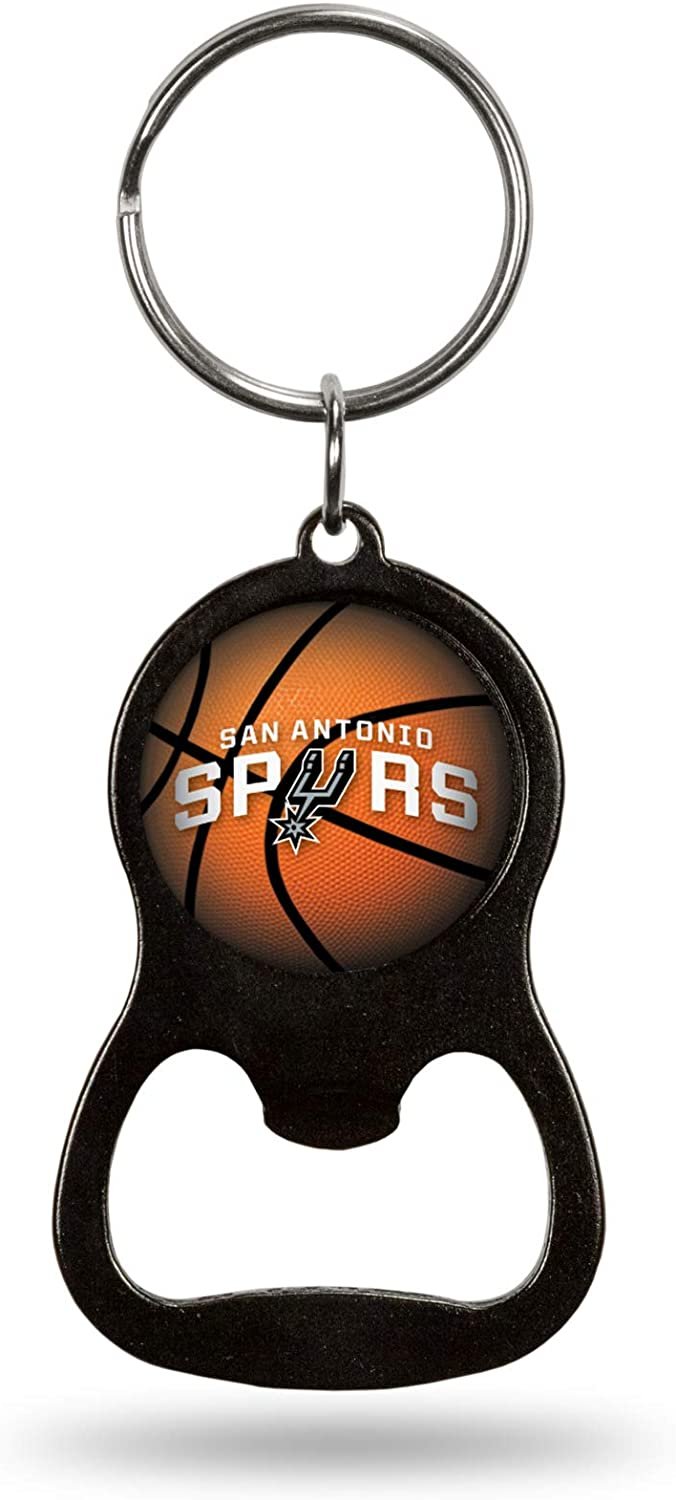 San Antonio Spurs Premium Metal Bottle Opener Keychain, Team Color, Black, Measures 1.25" x 3.75"