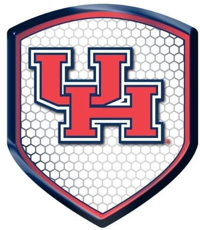 University of Houston Cougars High Intensity Reflector, Shield Shape, Raised Decal Sticker, 2.5x3.5 Inch, Home or Auto, Full Adhesive Backing