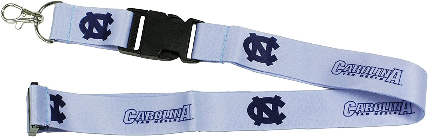 University of North Carolina Tar Heels Lanyard Keychain Double Sided Breakaway Safety Design Adult 18 Inch