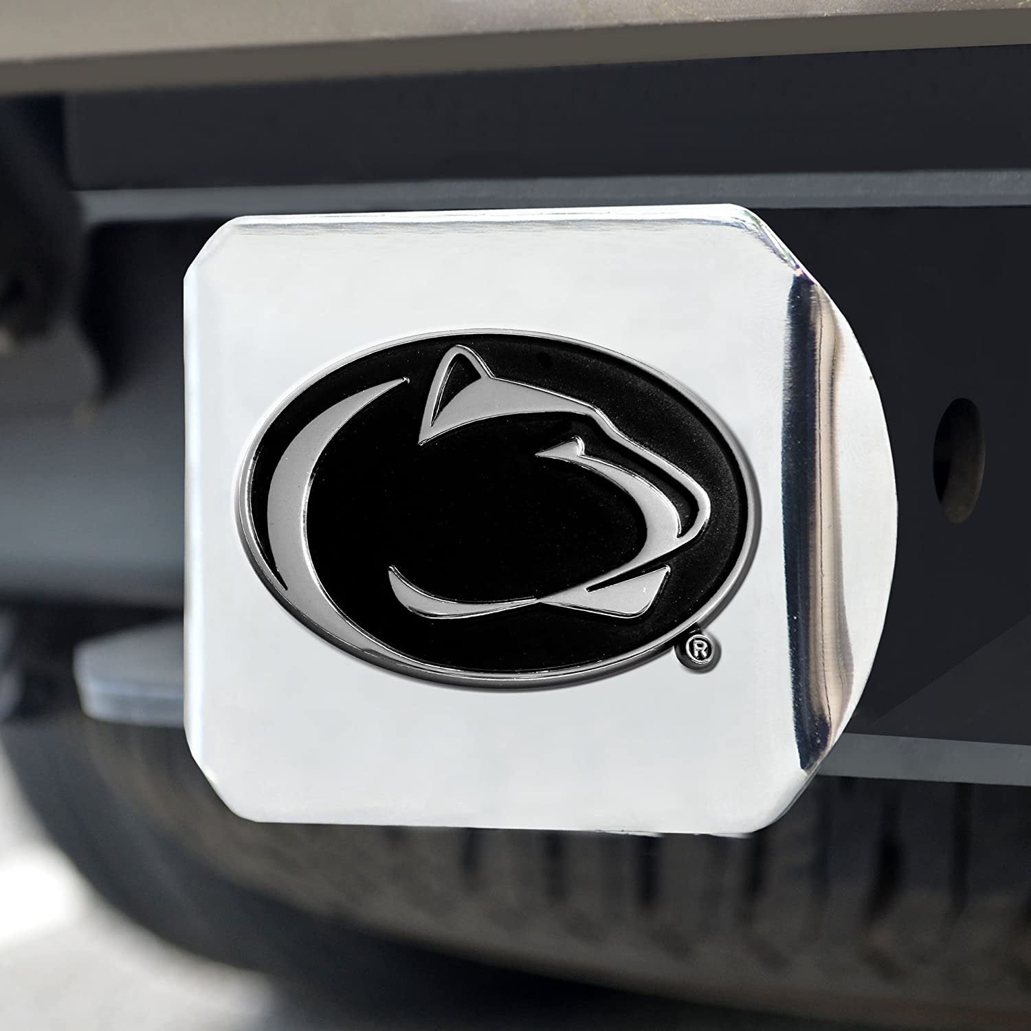 Penn State Nittany Lions Hitch Cover Solid Metal with Raised Chrome Metal Emblem 2" Square Type III University