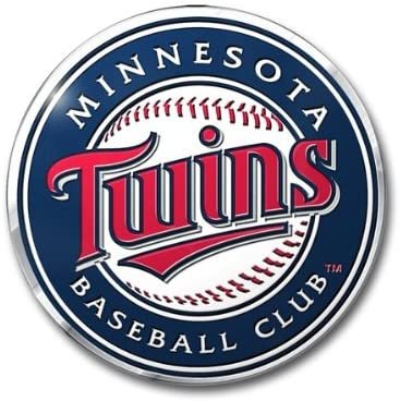 Minnesota Twins Auto Emblem, Aluminum Metal, Embossed Team Color, Raised Decal Sticker, Full Adhesive Backing