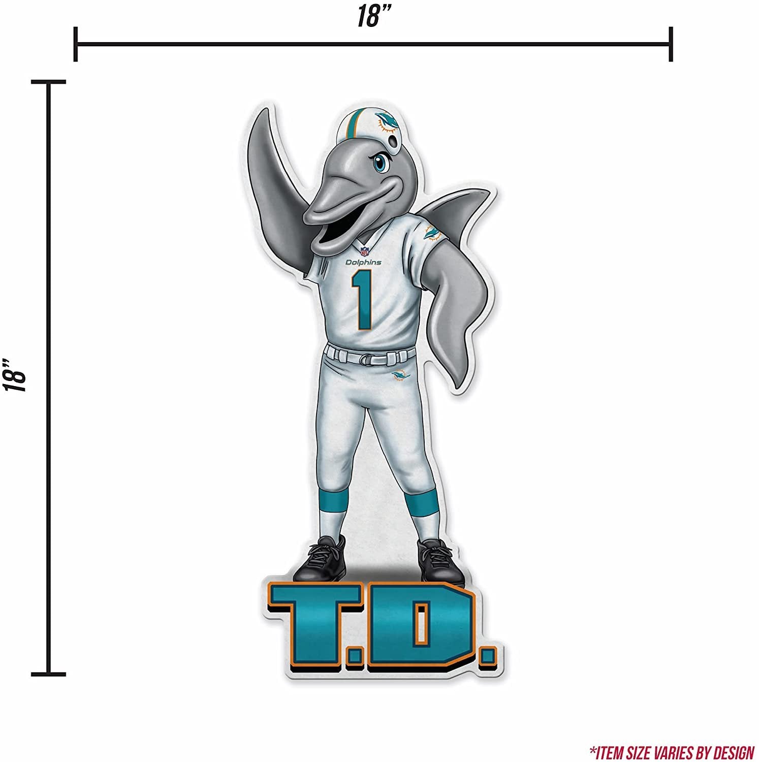 Miami Dolphins Pennant Mascot Logo 18 Inch Soft Felt