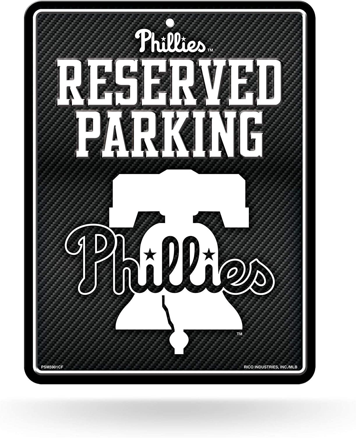 Philadelphia Phillies Metal Parking Novelty Wall Sign 8.5 x 11 Inch Carbon Fiber Design