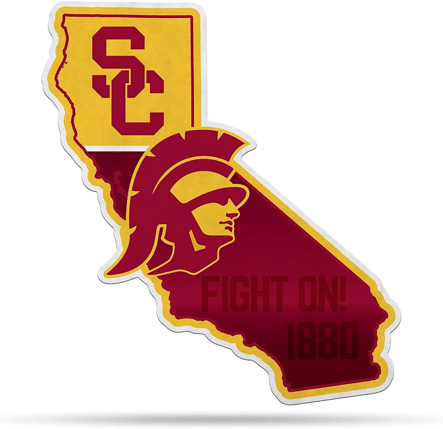 University of Southern California USC Trojans Soft Felt Pennant, State Design, Shape Cut, 18 Inch, Easy To Hang