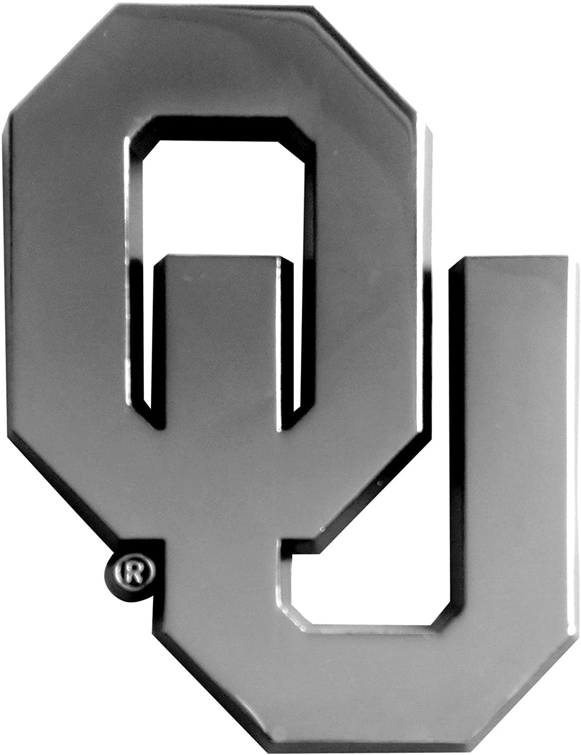 University of Oklahoma Sooners Premium Solid Metal Raised Auto Emblem, Shape Cut, Adhesive Backing