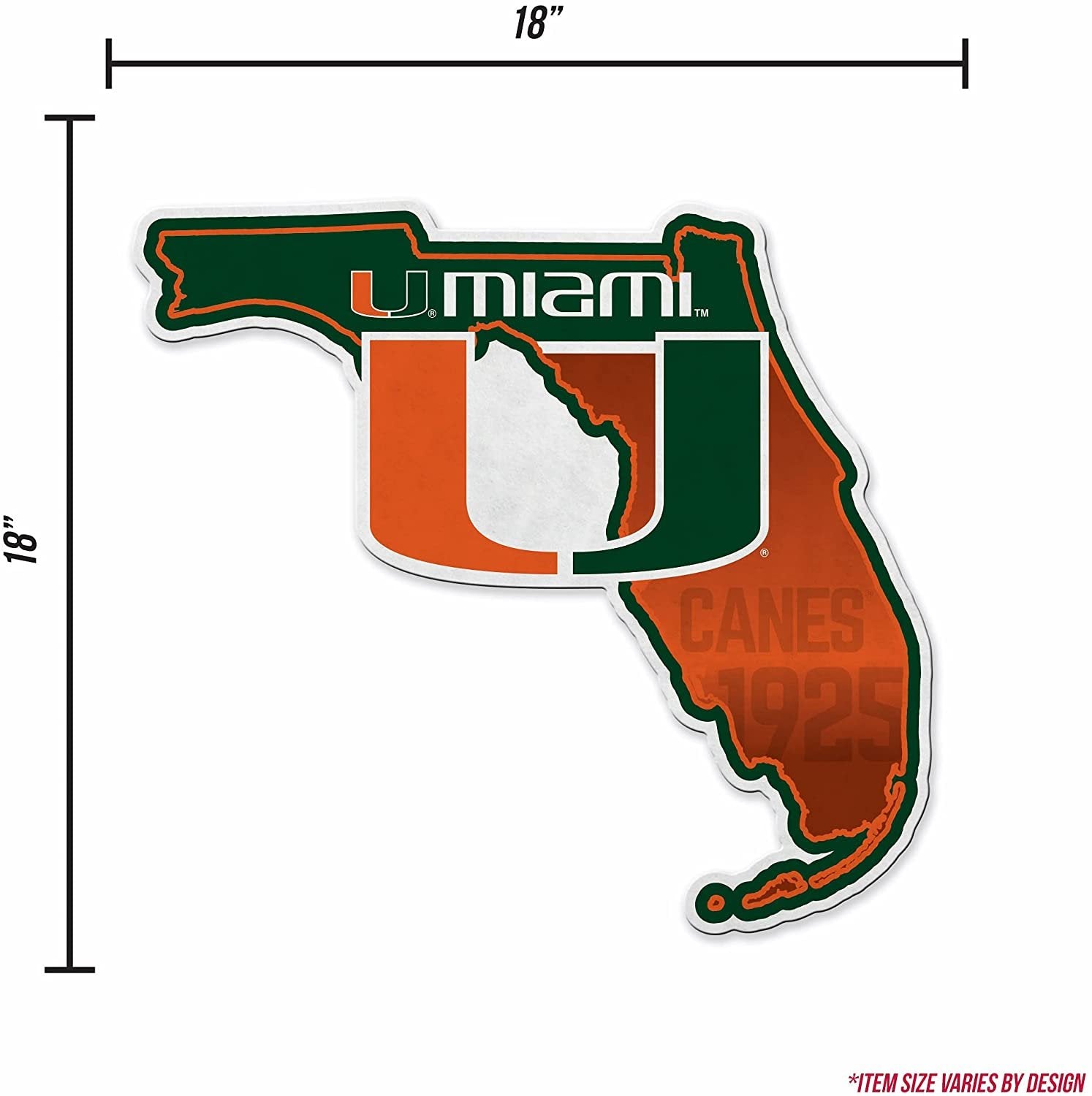 Miami Hurricanes Pennant State Shape 18 Inch Soft Felt University of