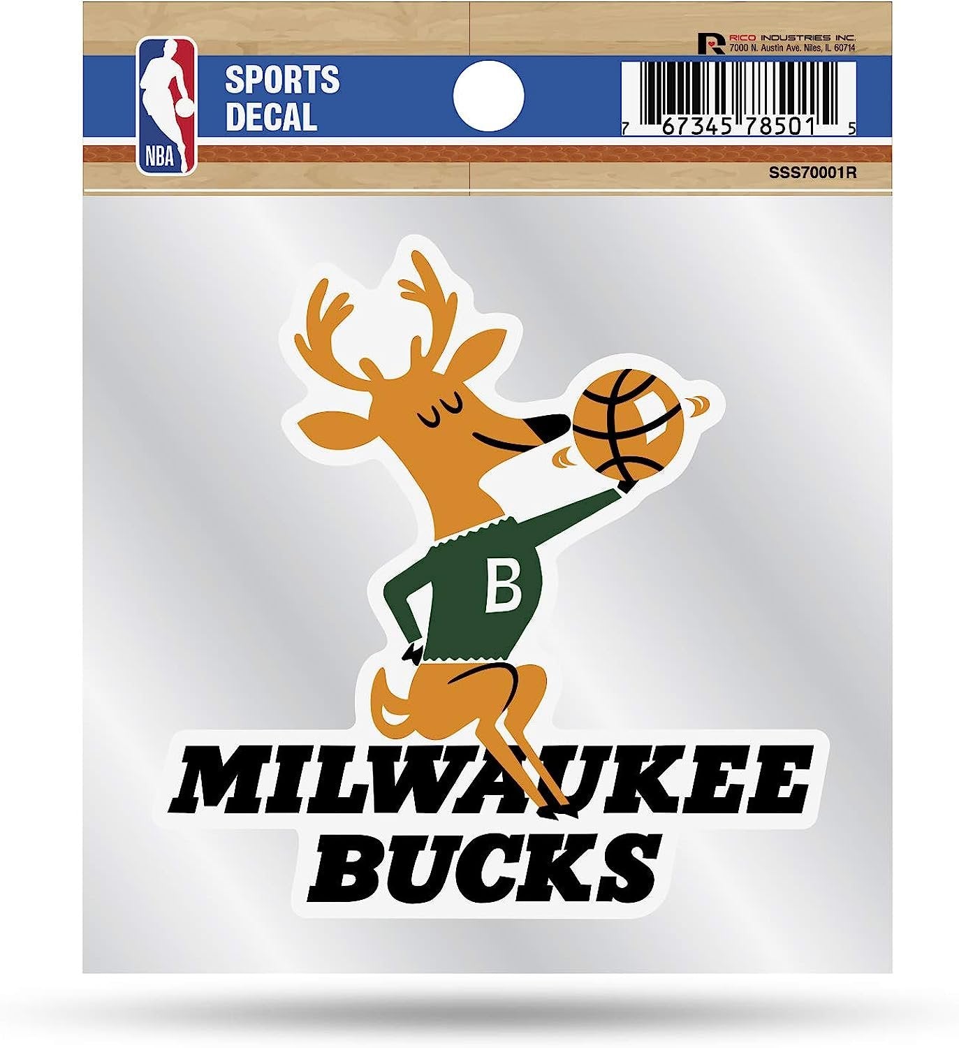 Milwaukee Bucks 4x4 Decal Sticker Retro Logo Clear Backing