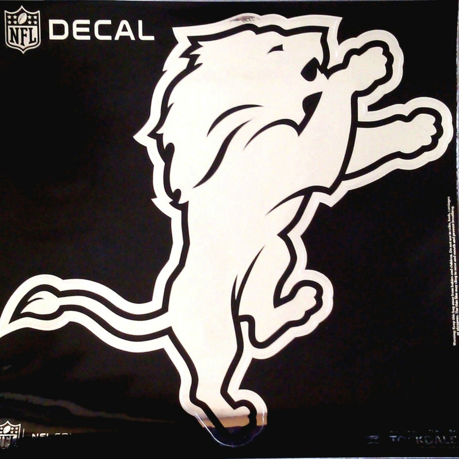 Detroit Lions 6 Inch Decal Sticker, Metallic Chrome Shimmer Design