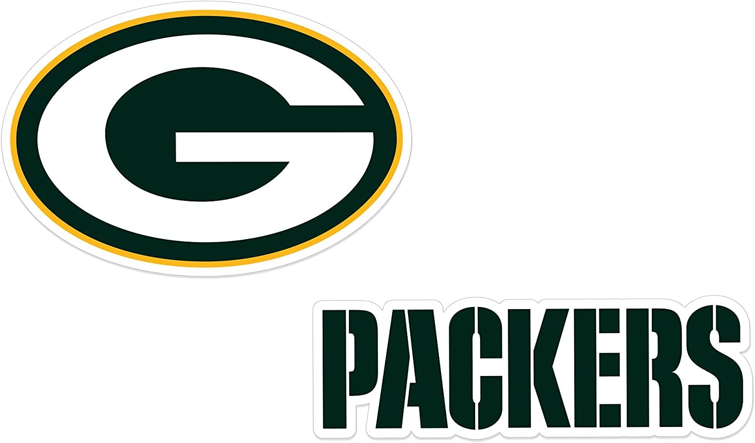 Green Bay Packers 2-Pack Die Cut Team Logo Magnet Set 4x6 Inches