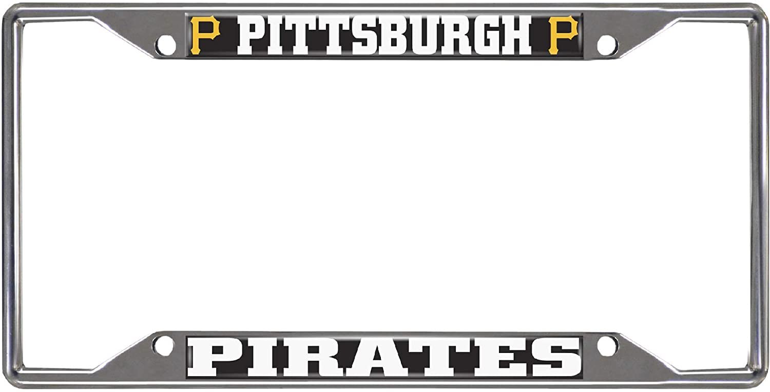 Pittsburgh Pirates Metal License Plate Frame Tag Cover Chrome 6x12 Inch