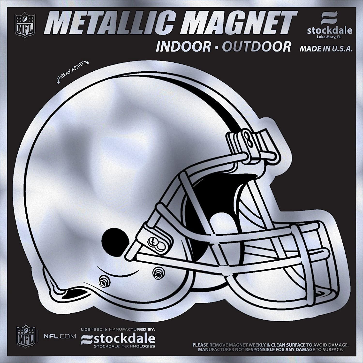Cleveland Browns 12 Inch Magnet, Heavy Duty, Metallic Chrome Shimmer Design, Auto Home