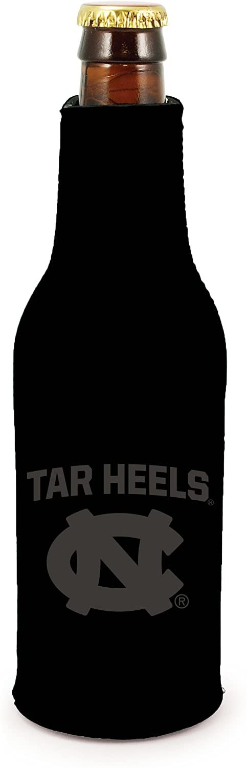 North Carolina Tar Heels 2-Pack Zipper Bottle Tonal Black Beverage Insulator Neoprene Holder Cooler Coolie University of