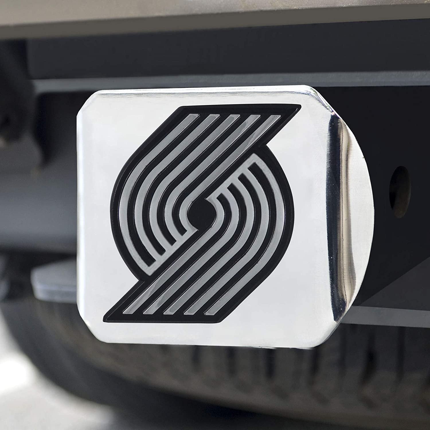 Portland Trail Blazers Hitch Cover Solid Metal with Raised Chrome Metal Emblem 2" Square Type III