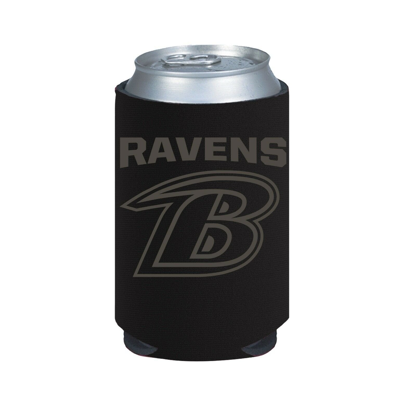 Baltimore Ravens 2-Pack BLACK TONAL CAN Koozie Neoprene Holder Cooler Football