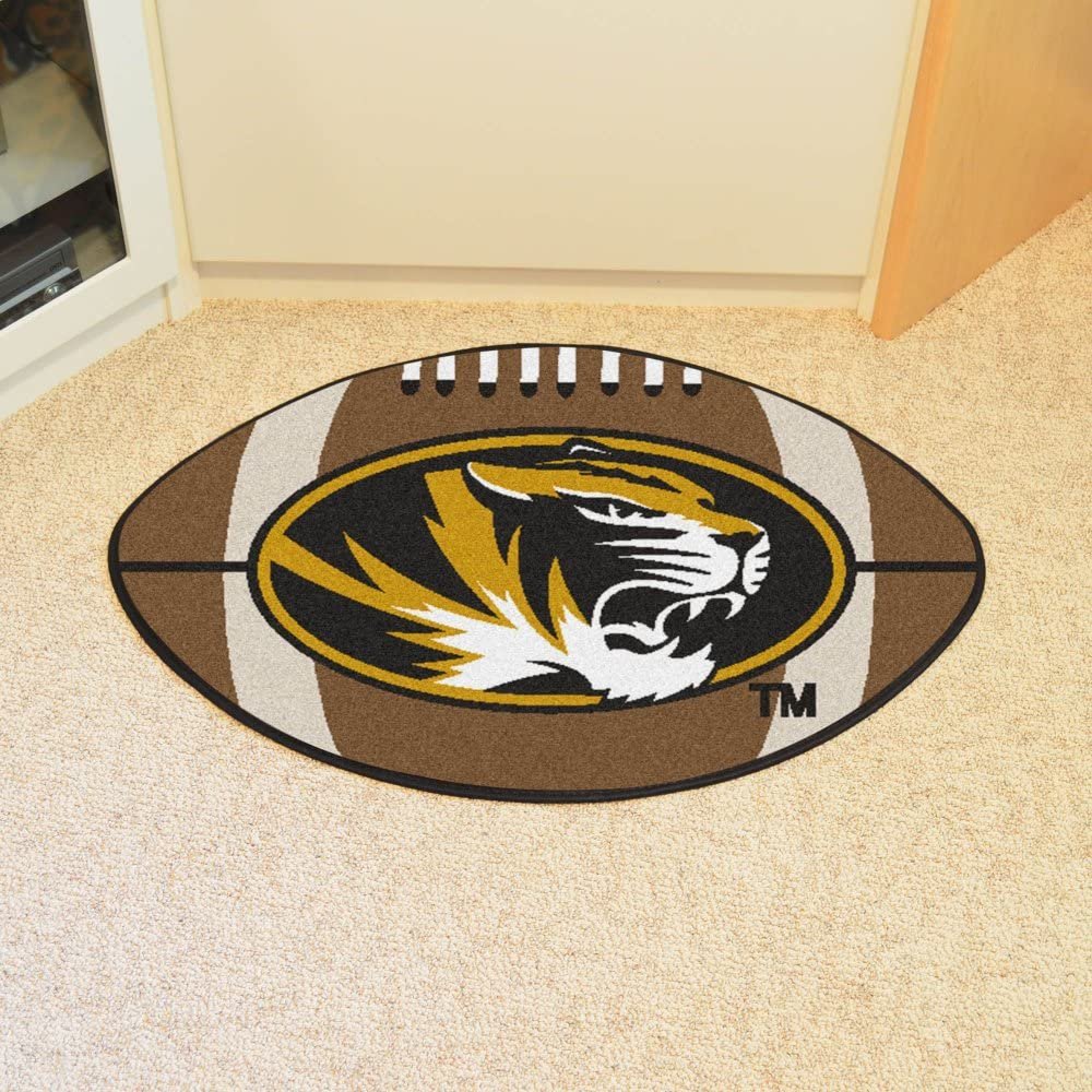 University of Missouri Tigers Floor Mat Area Rug, 20x32 Inch, Non-Skid Backing, Football Design