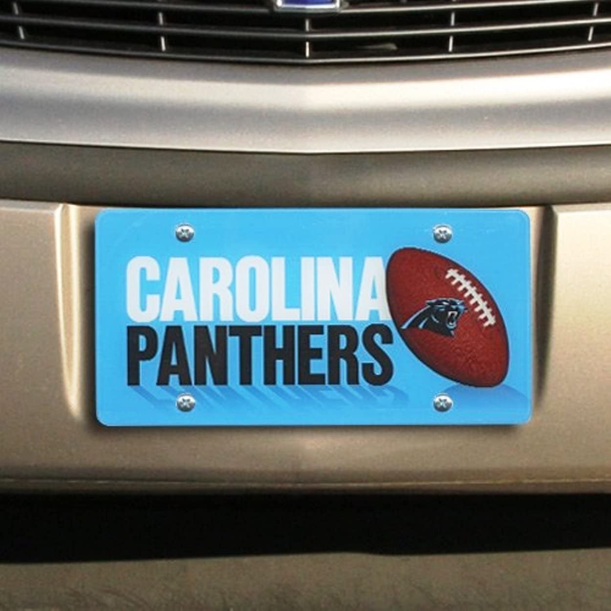 Carolina Panthers Laser Tag License Plate, Mirrored Acrylic Printed, 6x12 Inch
