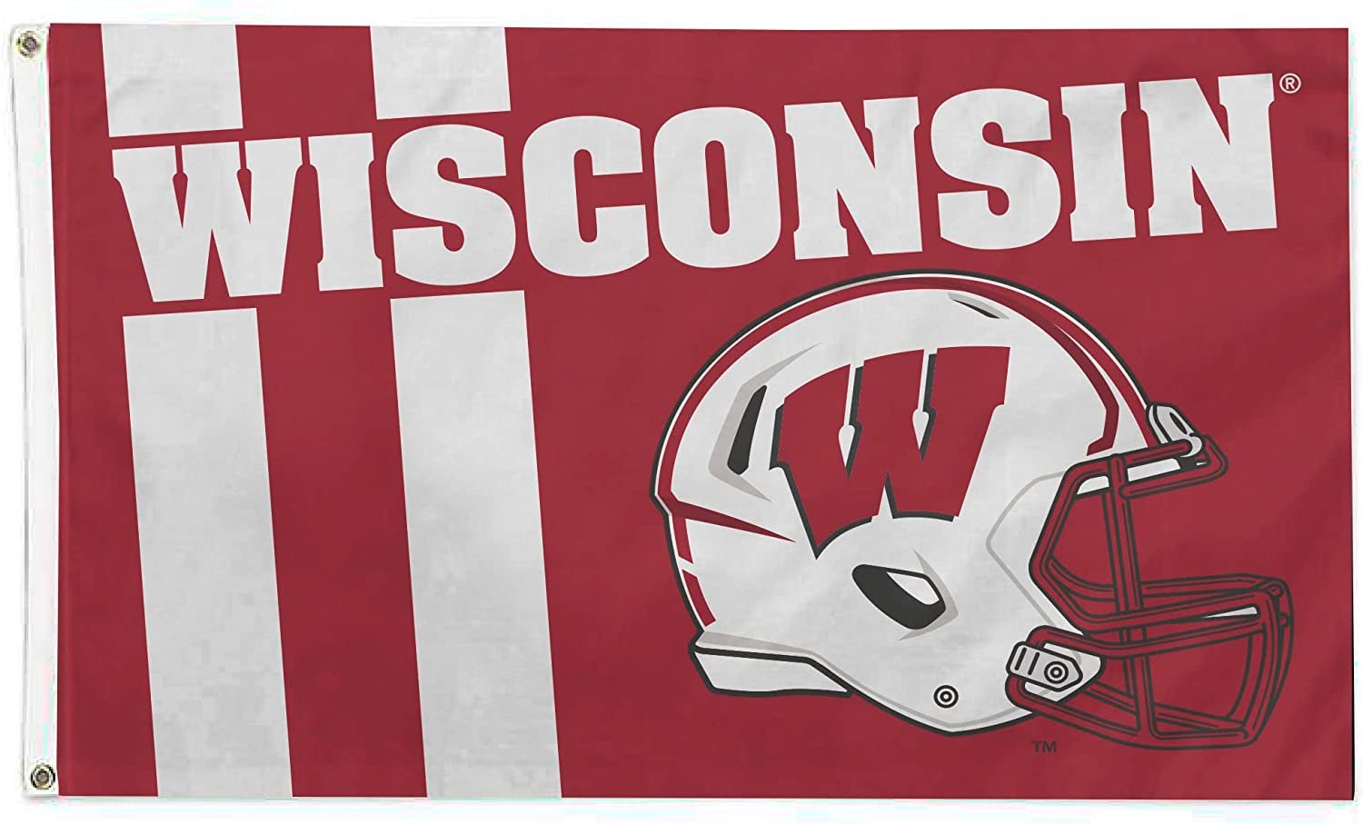 University of Wisconsin Badgers Flag Banner 3x5 Feet Metal Grommets Helmet Design