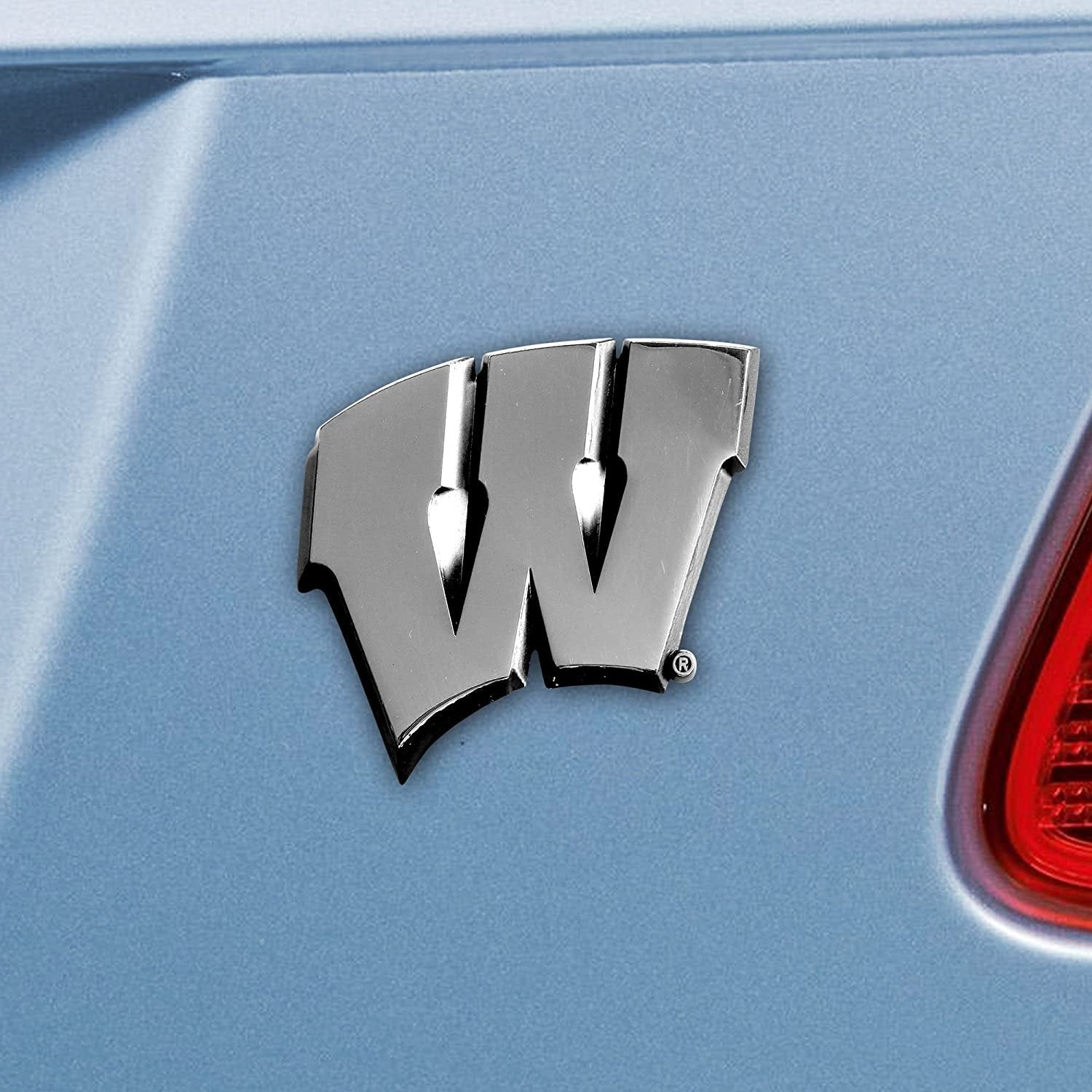 University of Wisconsin Badgers Solid Metal Raised Auto Emblem Decal Adhesive Backing