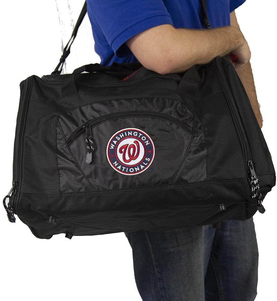 Washington Nationals Premium Duffel Bag Roadblock Design 21 Inch, Embroidered Logo