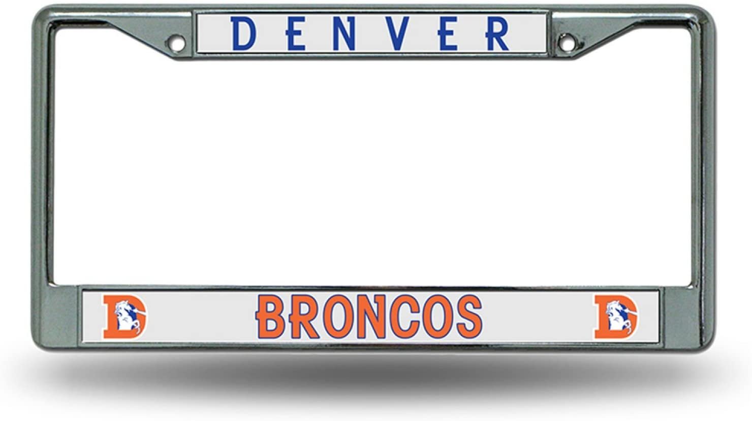 Denver Broncos Retro AFL Logo Premium Metal License Plate Frame Chrome Tag Cover, 12x6 Inch