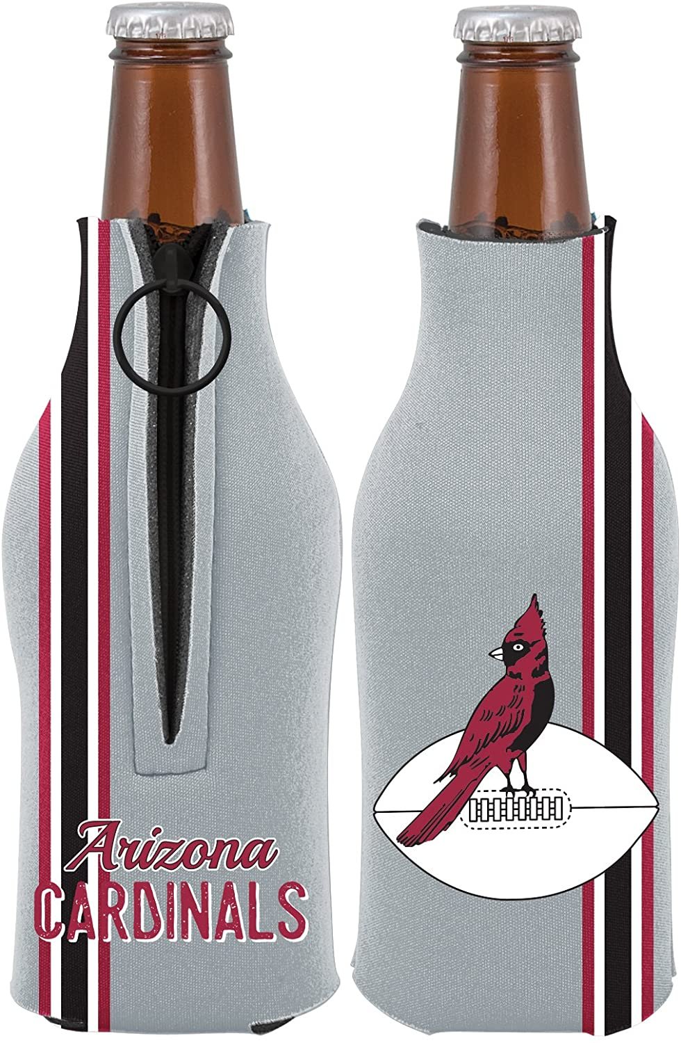 Arizona Cardinals 2-Pack Throwback Design Zipper Bottle Neoprene Beverage Insulator Holder Football